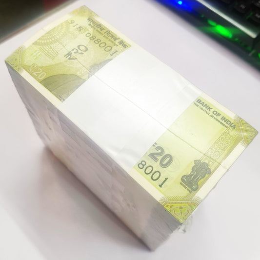 Rare 20 Rupee RIM Total 10 Bundle New Fresh 1000 Notes RIB Sealed Packed RIM at Lowest Price Face Value 20,000