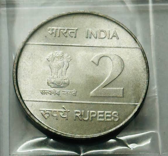 Extremely Rare 2 Rupees Indian Airforce BUNC Grade Commemorative Coin