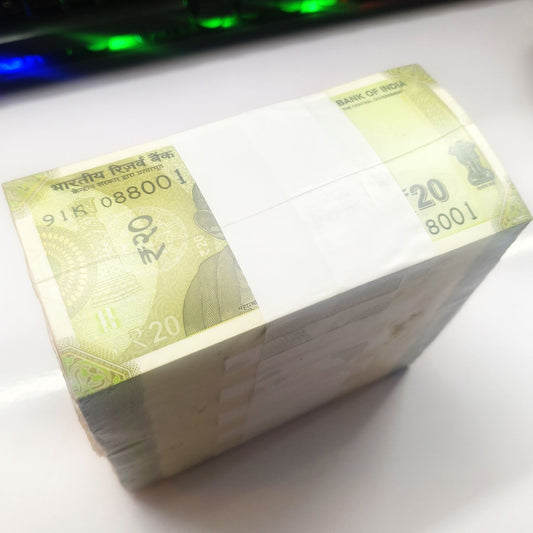 Rare 20 Rupee RIM Total 10 Bundle New Fresh 1000 Notes RIB Sealed Packed RIM at Lowest Price Face Value 20,000