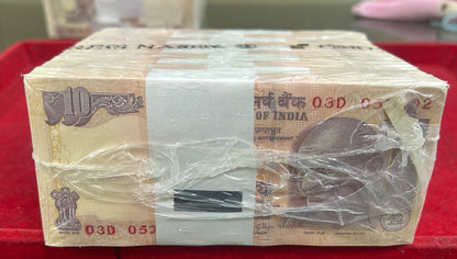 Old 10 Rupees Sealed Pack Rim Old Issue Raghuram Rajan 1000 Notes 10 Bundles