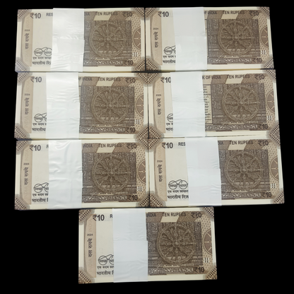 Most Valuable and Demanding 10 Rupees Fresh Bundle Serial Wise 100 Notes Sealed UNC Bundle 1 Packet Given