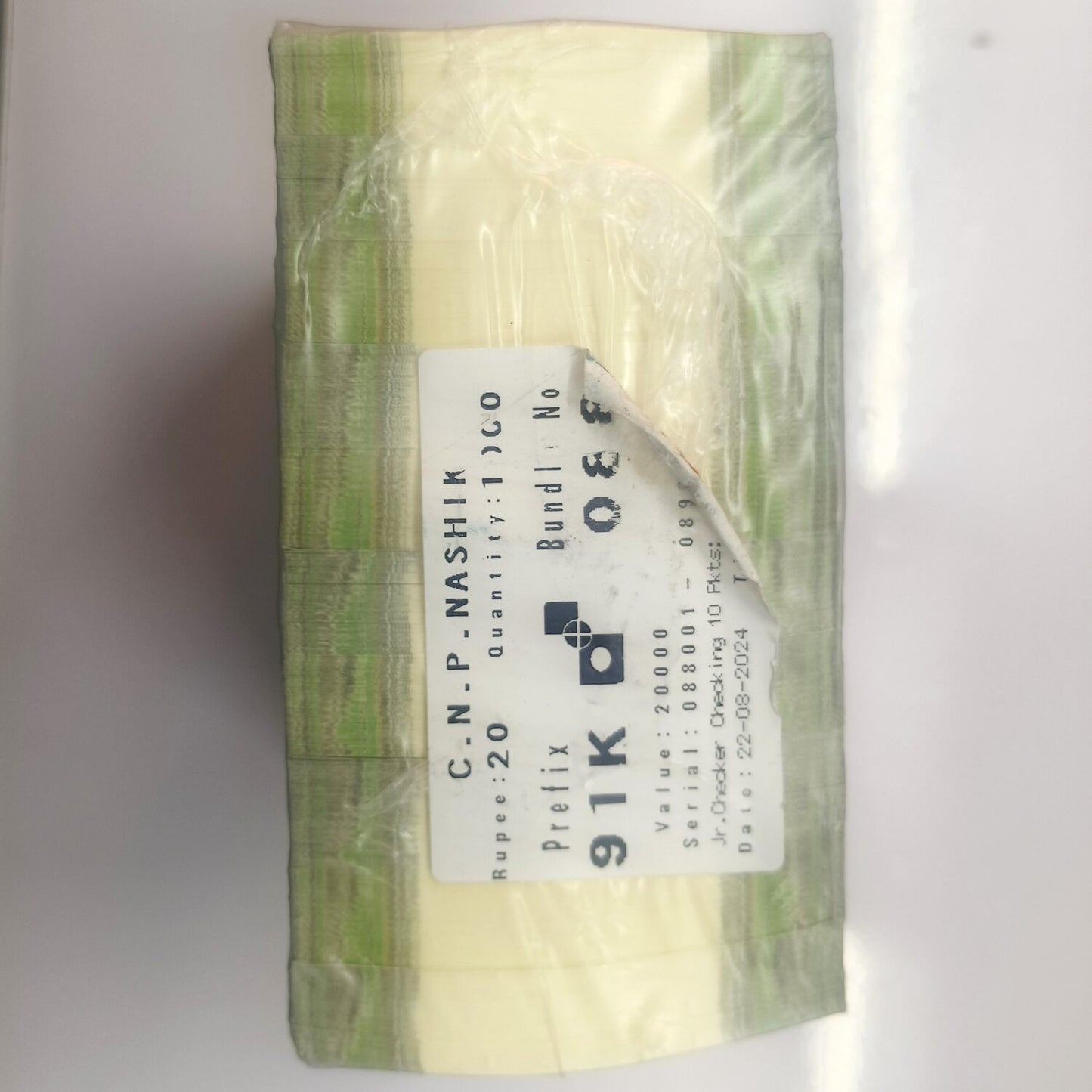 Rare 20 Rupee RIM Total 10 Bundle New Fresh 1000 Notes RIB Sealed Packed RIM at Lowest Price Face Value 20,000