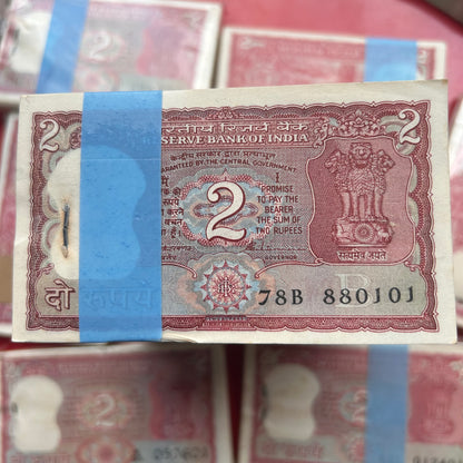 Extremely Rare 2 Rupees Tiger Issue 100 Notes Serial Packet Collectable Bundle at Lowest Price