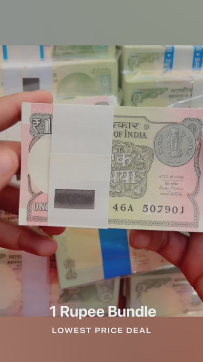 Most Demanding and Valuable One Rupee 2018 Bundle 100 Note Packet Serial Wise New Fresh Notes Sign By Subhash Garg  Single Bundle Given