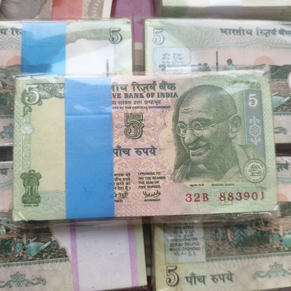 Most Valuable Super Rare💥 5 Rupee Tractor Issue Bundle Signed By YV Reddy Serial Wise 100 Notes Lowest Price Deal