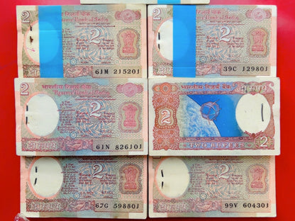 Rare 2 Rupee Satellite Bundle 100 Notes Serial Wise Packet