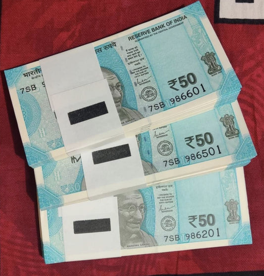 50Rupee Bundle UNC Bundle Signature Shakti Kant Das 100 Notes Serial Wise Fresh Packet