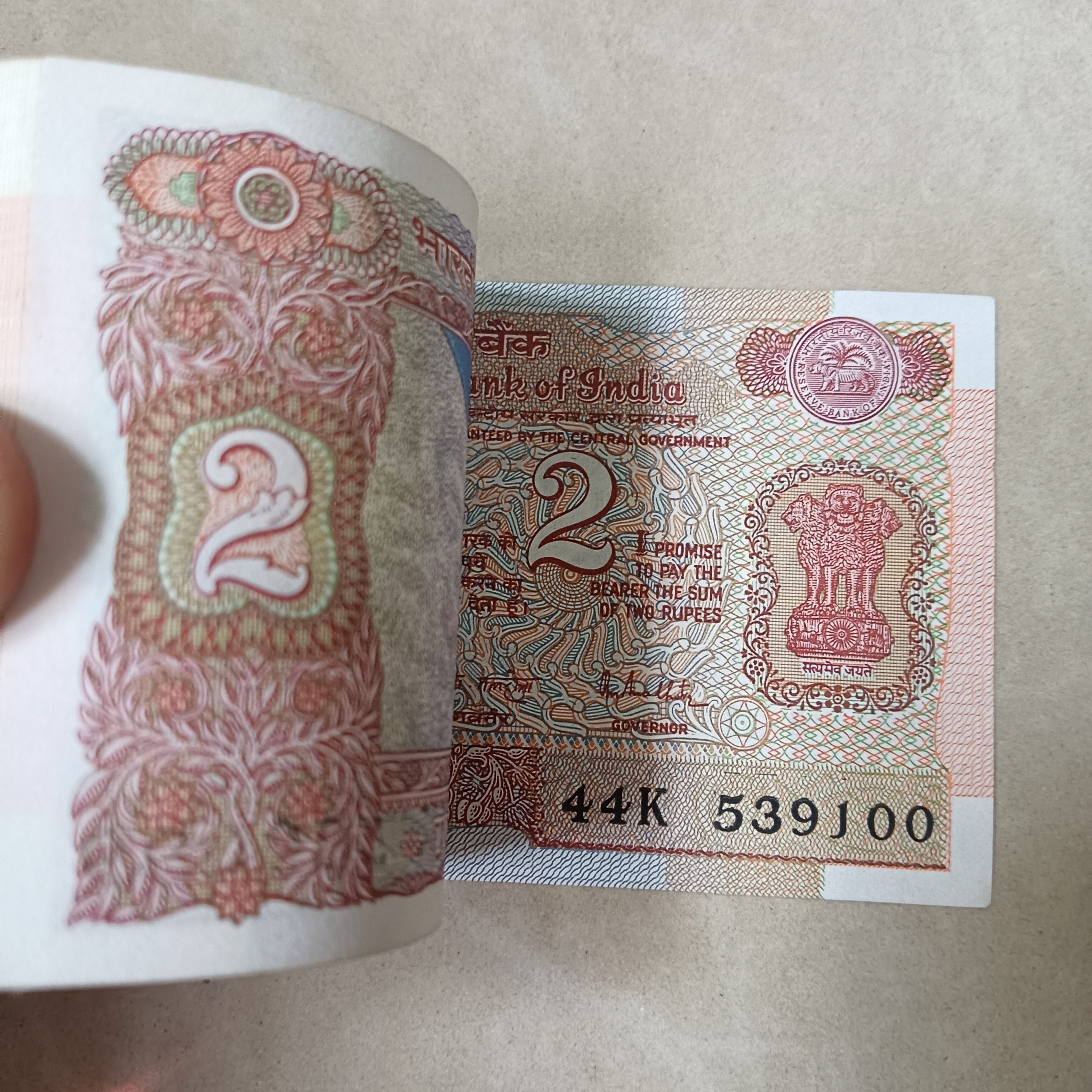 Rare 2 Rupee Satellite Bundle 100 Notes Serial Wise Packet - Image 7