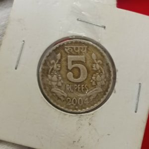Extremely Rare 5 Rs Coin 2004 Year Hyderabad Extremely Fine Condition