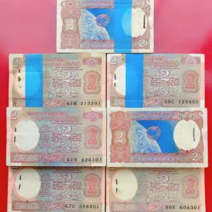 Rare 2 Rupee Satellite Bundle 100 Notes Serial Wise Packet