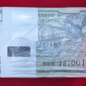 1 Rupee RIM 2019 — Finance Secretary Subhash Chandra Garg — A-64 · Serial 221001 — Sealed Pack of 1,000 Notes