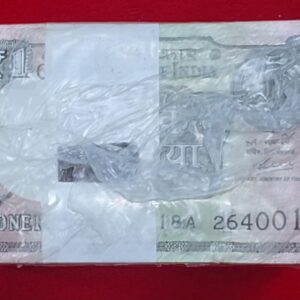 1 Rupee RIM 2020 — Finance Secretary Atanu Chakraborty — A-65 · Serial 264001 — Sealed Pack of 1,000 Notes