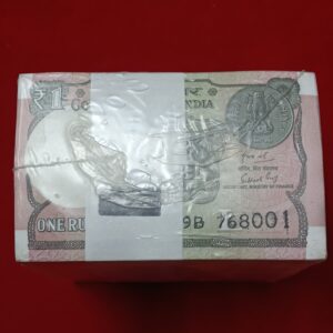 1 Rupee RIM 2019 — Finance Secretary Subhash Chandra Garg — Fancy Number 768001 — Sealed Pack of 1,000 Notes