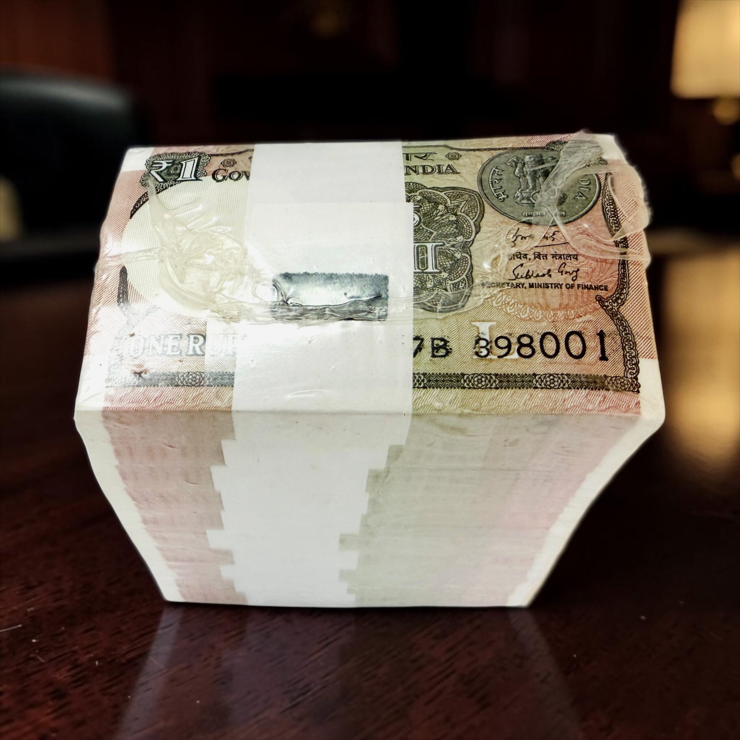 1 Rupee RIM 2019 — Finance Secretary Subhash Chandra Garg — Large Font Seal — Sealed Pack of 1,000 Notes
