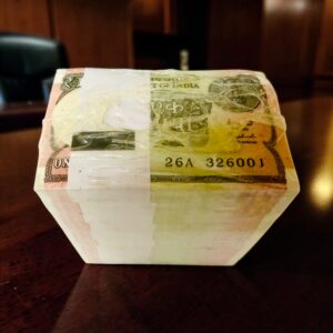 1 Rupee RIM 2015 — Finance Secretary Rajiv Mehrishi — Small Font Seal — Sealed Pack of 1,000 Notes